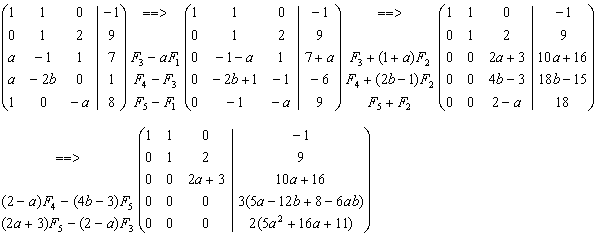 Sistema de 5x3 dependiente de dos parámetros