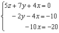 Se resulve el sistema 3x3 por Gauss