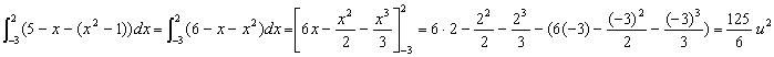 Integral entre -3 y 2 para hallar área comprendida 5-x y x2-1