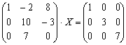 Ecuación matricial  de 3 matrices de orden 3