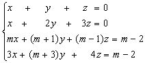 Sistema de 4 ecuaciones con 3 incógnitas con parámetro