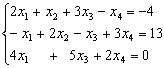 Sistema de 3 ecuaciones y 4 incógnitas